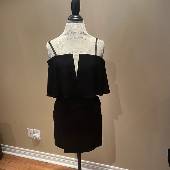 BCBG Maxazria Kate Black Srapless Overlay Cocktail Dress - Picture 6 of 8